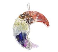 OFFIGAM Handcrafted Resin Moon Pendant Jewelry Making Kit Natural Crystal Stone Charms for DIY Necklace and Bracelet for Craft Enthusiasts and Unique