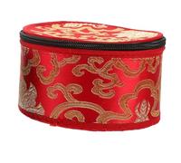 OFFIGAM Handmade Embroidered Cotton Tibetan Singing Bowl Case Delicate Beautiful Appearance Luxury Suppleness Full Moon Bowl Storage Bag for Buddhist Meditation Random Color