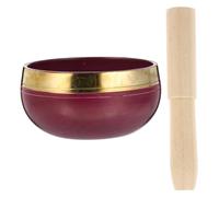 OFFIGAM Handmade Meditation Bowl Set with Copper Singing Bowl and Wooden Stick for Deep Meditation and Relaxing Creative Thinking Yoga Supplies in Purple
