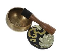 OFFIGAM Handmade Singing Bowl for Yoga and Meditation Practical Music Bowl Yellow for Peace of Mind for Friends and Family Lightweight and Portable for Travel