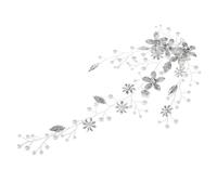 OFFIGAM Headband Matching Hairstyles Bridal Silver Alloy Delicate with Artificial Pearls and Floral Leaves Hair Accessory Stylish Headwear for Wedding and Engagement for Brides