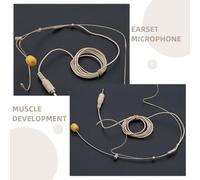 OFFIGAM Headworn Wired Headset with 3.5mm Jack Beige Ear Microphone for Singers Presenters and Customer Service, Open Ear Condenser Microphone Earset for Live Performance Teaching and