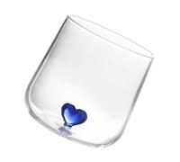 OFFIGAM Heart Decor Glass Cup Red Wine Mug 300ml High Borosilicate Glass Multi-Functional Water Storage Simple Style Drinking Cup for Restaurants and Hotels