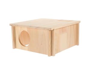 OFFIGAM Hideout House Khaki Colour Wooden Hamster for Small Pets with Multi-chamber Design Suitable a Bite-resistant Nest and Plaything Safe for Hamsters and Chinchillas, Indoor Use