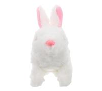 OFFIGAM Interactive Plush Rabbit for Electric Walking Bunny with LED Eyes Realistic Stuffed Animal for Easter Playtime Fun and Engaging Rabbit