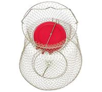 OFFIGAM Iron Wire Floating Fishing Keep Net Cage 35cm Diameter Fish Guard Basket for Crab Shrimp with Buoy, Mesh Fishing Catch Net Suitable for Sea and Freshwater Angling Supplies