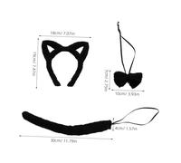OFFIGAM Kawaii Plush Cat Ear Headband and Tail Set for Women Soft Skincare Hair Hoop for Face Washing and Makeup Spa Cosplay Animal Costume Accessory