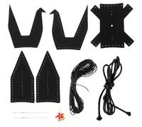 OFFIGAM Leather Kit Crane Pendant Pu Leather Handmade Stitching Easy Construction Needle Included Black Origami Crafting Decor for DIY Project Christmas Sewing Lover Random Color