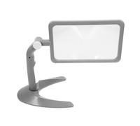 OFFIGAM LED Handheld and Desktop Magnifying Glass with 48 LED Lights, Gray Compact Lighted Magnifier for Reading Books, Tabletop Magnifier Lamp for Low Vision and Seniors