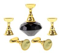 OFFIGAM Magnetic Nail Art Stand Includes 1 Base with Resin Base and Fix-on Magnetic Bottom and 5 Nail Art Display Stands for Table Decoration for Salon Artists and Beginners