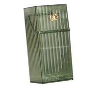 OFFIGAM Makeup Brush Holder with Cover Decorative Acrylic Cosmetic Brush Storage Organizer for Desktop Pen Holder for Office Bedroom School Dustproof Makeup Organizer in Light Luxury Green