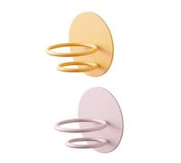 OFFIGAM Makeup Egg Holder 2pcs Carbon Steel Hanging Sponge Egg Wall Rack Nail Free Storage for Bathroom Beauty Sponge Organizer Yellow and Pink