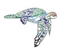 OFFIGAM Metal Sea Turtle Wall Hanging Decor for Home Decoration Easily Hanging and Rust-resistant with 3d Effect, Lightweight Iron Mediterranean Style Wall Ornament and Housewarming