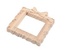 OFFIGAM Mini Bow Carved Wood Frame Unfinished DIY Photo Display Holder Compact Vintage Style for Home Wedding Wall Decorations
