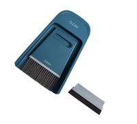 OFFIGAM Mini Desktop Cleaning Broom with Soft Bristles Dustpan and Wiper for Home Office Use Compact Household Sweeping Accessories for Narrow Spaces and Bookshelves in Dark Blue