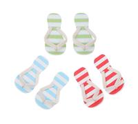 OFFIGAM Miniature Slipper Ornament Set 3 Pairs of Tiny House Shoes for Dollhouse Decoration Summer Beach Scene Props Micro Landscape Accessories