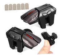 OFFIGAM Mobile Game Triggers and Finger Sleeves with High-sensitivity Buttons for Phone Controllers Comfortable Breathable Gaming Gloves Smooth Sliding Mobile Trigger for Precise Aim and