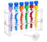 OFFIGAM Montessori Science Experiment Sorting Set for - Color Matching Test Tubes Rack and Scoop, Fine Motor Skills Development Educational Counting Kit for Preschool Learning