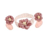 OFFIGAM Newborn Hairband and Infant Socks Set for Baby Girls, Princess Style Mid-Calf Cotton Socks Flower Headband, Soft Baby Clothes Accessories for First Month and Birthday