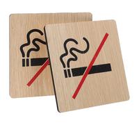 OFFIGAM No Signs Highly Visible and Effective Reminder Decorative 2pcs Wooden Vintage Style for Indoor and Outdoor Use in Offices, Restaurants, Bars, and Hotels