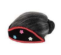OFFIGAM Old Lady Wig for Boy Girl Realistic Grandma Costume Accessory for Halloween and Cosplay Events Bun Style for Girls for Themed Parties and School Plays