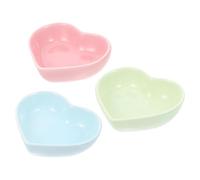 OFFIGAM Pet Food Bowls Prevents Food Spill Heart-shaped Ceramic 3pcs Smooth Surface, Easy to Wash Feeding Bowls for Hamsters and Small Pets for Small Animals