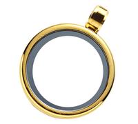 OFFIGAM Photo Bezel Pendant Necklace Pendant Golden Circular Openable Locket Charm for Craft Work Unique Jewelry Making