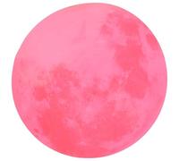 OFFIGAM Pink Luminous Moon Wall Decal for Nursery Creative PVC Moon Shape with Practical Glowing Design Wall Adhesive Sticker and Stage Lighting