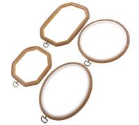 OFFIGAM Plastic Embroidery Hoops Designed to Fix Fabric Tightly and Rectangle Shapes 4pcs for Cross Stitch , Oval for Wedding Decor or Christmas Ornament