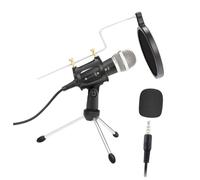 OFFIGAM Podcast Condenser Microphone with Adjustable Stand Set for Online Classes and Live Streaming, Compatible with Computer and Phone, Portable Recording Mic Kit for Vocal