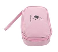 OFFIGAM Portable Empty Medicine Pouch Small Travel Pharmacy Bag with Storage for Pills and Supplies Compact Medication Organizer for Travel Outdoor Home Use Pink