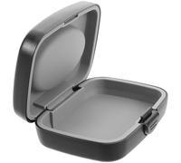 OFFIGAM Portable Hearing Aid Case Leak-Proof Sealing Cover Design, Black Abs and PVC Storage Box for Medium-Sized Electronic Products, Protective Hearing Aid Container for Travel and Daily