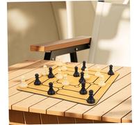 OFFIGAM Portable Nine Mens Morris Chessboard Set with Large Strategy Board Game for Family Gatherings Travel Friendly Desktop Entertainment for All Ages