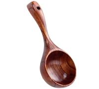 OFFIGAM Portable Water Spoon Wooden Ladle 1 Pcs Brown Wood Time-Saving Labor-Saving Kitchen Accessory Unique Design Excellent Craftsmanship for Catering and Saunas Chinese Ladle