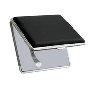 OFFIGAM Premium Cigarette Case with Metal Clip and Pu Leather, Storage Box Can Hold 20 Cigarettes, Black Sturdy Protective Cover Against Crushing, Easy to Carry for Men