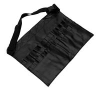 OFFIGAM Professional Makeup Brush Belt Bag 32pcs Black Waist Pouch with Multiple Pockets Handmade Cosmetic Brush Storage Apron for Makeup Artists and Beauty Professionals