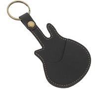 OFFIGAM PU Leather Guitar Pick Holder Bag with Keychain Portable Storage Case for Guitar Picks Capo Protector Lightweight Musician Accessory for Guitarists