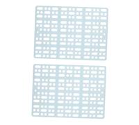 OFFIGAM Rabbit Foot Mats for Playpens, Plastic, 2 Pieces with Fixed Tabs | Gridding Design, Blue Colour, for Rabbit Hutches and Puppy Cages, House or Bathroom Use