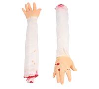 OFFIGAM Realistic Halloween Prank Hand with Cloth Arm Made of Latex, Broken Simulation Hand for Horror Decoration and Practical Joke, for Bar or Ghost House Scenarios