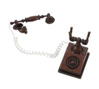 OFFIGAM Retro Rotary Dial Phone Vintage Miniature Dollhouse Furniture Accessory Material Realistic Design for Imaginative Play and Collectors for Dollhouse Decor and Family Interaction