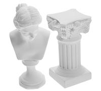 OFFIGAM Roman Column Resin Bust Sculpture Goddess Figurine and Pillar Decor Fine Craftsmanship Lightweight Desktop Ornament for Home Office Bookshelf Artistic Statue Collection