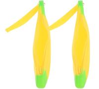 OFFIGAM Silicone Banana Pencil Case Stationery Organizer with Large Capacity 2pcs Wear-Resistant Zippered Pen Bag, Cartoon Fruit Shape for School and Home