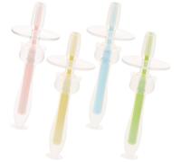 OFFIGAM Silicone Toothbrushes Lightweight Training Toothbrushes with Soft Bristles 4pcs and Suction Base that Will Not Hurt Gums or Teeth, Prevent Swallowing for Infants
