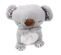 OFFIGAM Sleep Soother Plush Breathing Effect Bear for Calming Sleep Aid Soft Sensory Doll for Boy Girl Grey Color for Newborns Birthday