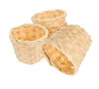 OFFIGAM Small Woven Desktop Basket 4Pcs Wood Storage 2.75X2.75X2.36In for Snacks and Fruits for Birthday and Family Gatherings