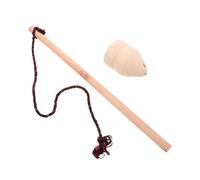 OFFIGAM Solid Wood Gourd-Shaped Spinning Top with Whipstring Handmade Gyroscope Toy for Outdoor Fitness and Retro Play Portable for Adults