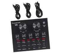 OFFIGAM Sound Card Mixer Set for Live Streaming Compatible with Mobile Tablets Dual Microphone Ports Noise Reduction Interactive Broadcasting