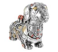 OFFIGAM Steampunk Sausage Dog Figurine Unique Punk Style Desktop Ornament Resin Craft Decorative Adornment for Home Office Display