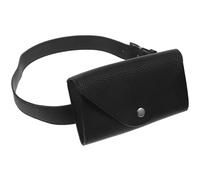 OFFIGAM Stylish Women Belt Bag Black Pu Mini Phone Bag with Removable Belt and Organizer, Lightweight Envelope Waist Pack for Walking and Everyday Use