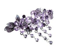 OFFIGAM Tassel Hair Barrette Delicate Rhinestones Elegant Crystal Hair Clip for Women and Decorative Headdress for Weddings and Special Occasions Charming Hairstyle Accessory